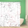 Pink Floral Pastel And Gold Doodles Sketch Jasmine Flowers Shower Curtain