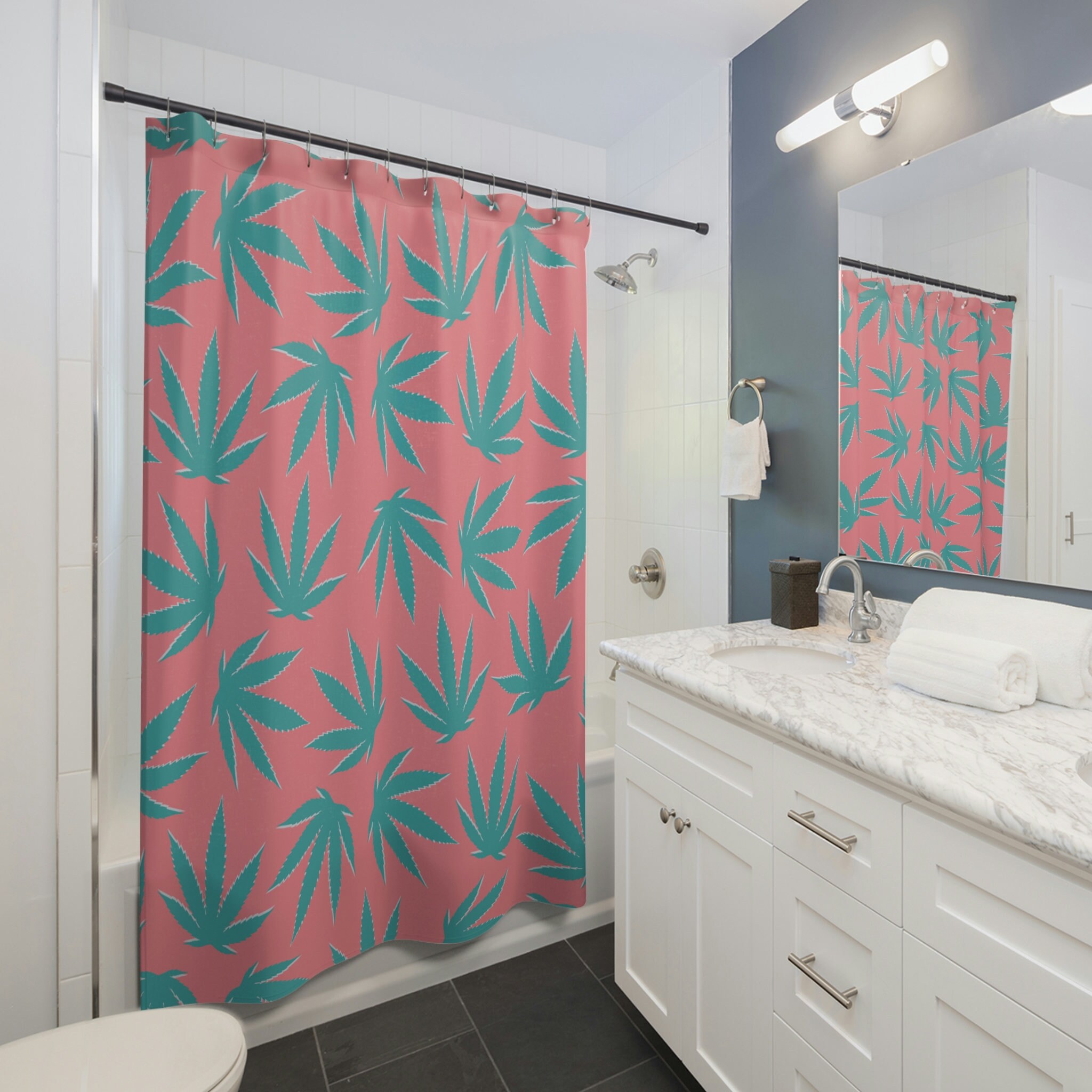Pink Floral Shower Curtain for a Charming and Feminine Touch in Your Bathroom