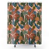 Pink Flowers And Leaves Shower Curtain For Your Plant Themed Bathroom