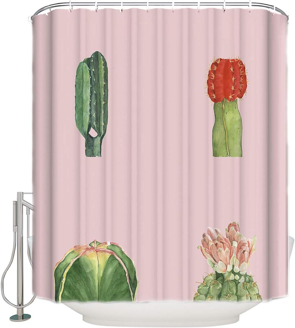 Pink Flowers And Succulents Shower Curtain For A Girly Bathroom