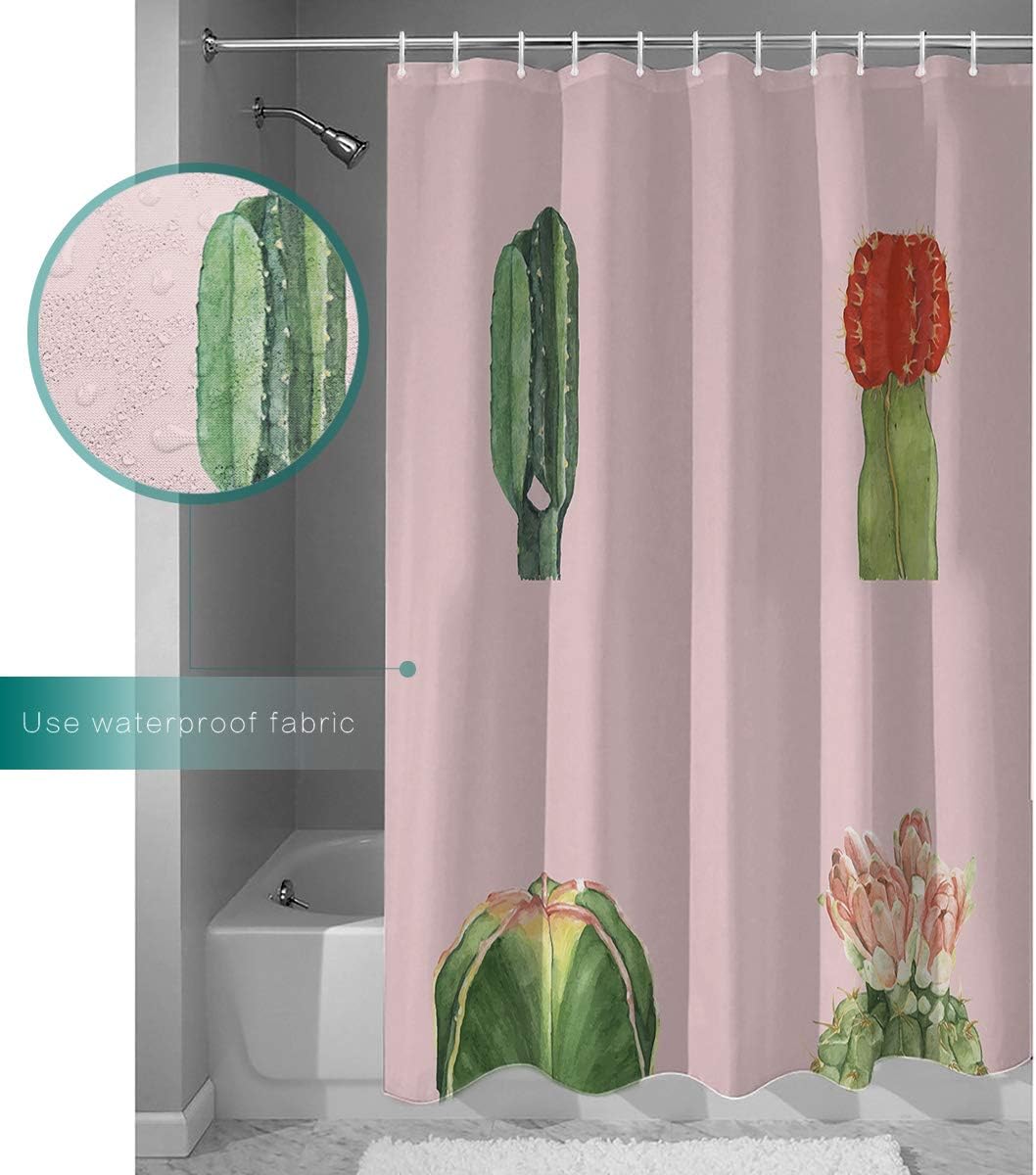 Pink Flowers And Succulents Shower Curtain For A Girly Bathroom - Image 3