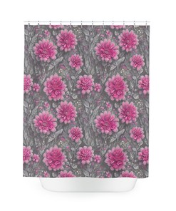 Pink Flowers Shower Curtain For A Girly Bathroom Style