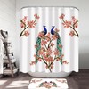 Pink Flowers and Peacocks Shower Curtain - Vibrant Bathroom Decor