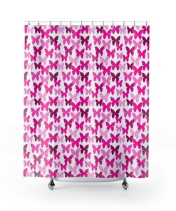 Pink Girl Butterfly Bathroom Decor Set - Perfect For A Girly And Fun Bathroom