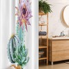 Pink Green And Blue Cactus Spikes Flower In Hot Mexican Desert Sand Botanical Natural Image Stall Shower Curtain