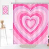 Pink Heart Cute Trendy Kids Bathroom Shower Curtain Waterproof Washable