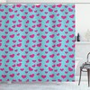 Pink Heart on Polka Dots Print Shower Curtain for Bathroom - Cute Retro Bath Accessory