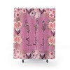 Pink Hearts Curtain with Florals for Your Cottage Inspired Bathroom