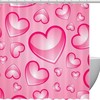 Pink Hearts Waterproof Washable Bath Curtain for A Cheerful and Easy to Clean Bathroom