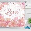 Pink Hearts on White Background Shower Curtain Bathroom Decor LB