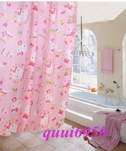 Pink Hello Kitty Cute Bathroom Shower Curtain