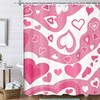 Pink Hippie and Hearts Shower Curtain for a Quirky and Romantic Bathroom