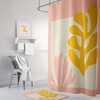 Pink Jungle Leaves Shower Curtain For Boho Bathroom Decor