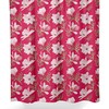 Pink Leaves & Magnolia Floral Printed Fabric Shower Curtain for Bathroom by S4Sassy