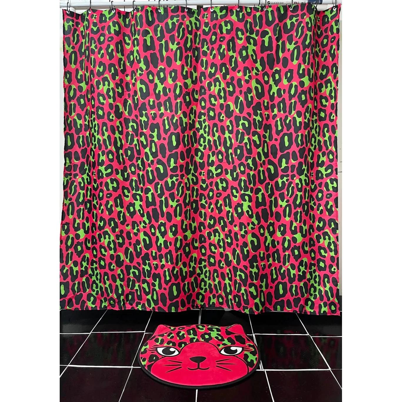 Pink Leopard Alternative Clothing and Accessories Shower Curtain for a Fashionable Bathroom Decor