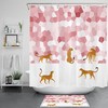 Pink Leopard Animal Print Shower Curtain with Geometric Pattern: Bold and Trendy