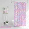 Pink Leopard Print Shower Curtain For Girls Bathroom Decor With Rainbow