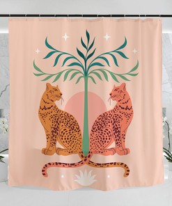 Pink Leopards Shower Curtain for Animal Lovers with Chic Home Decor