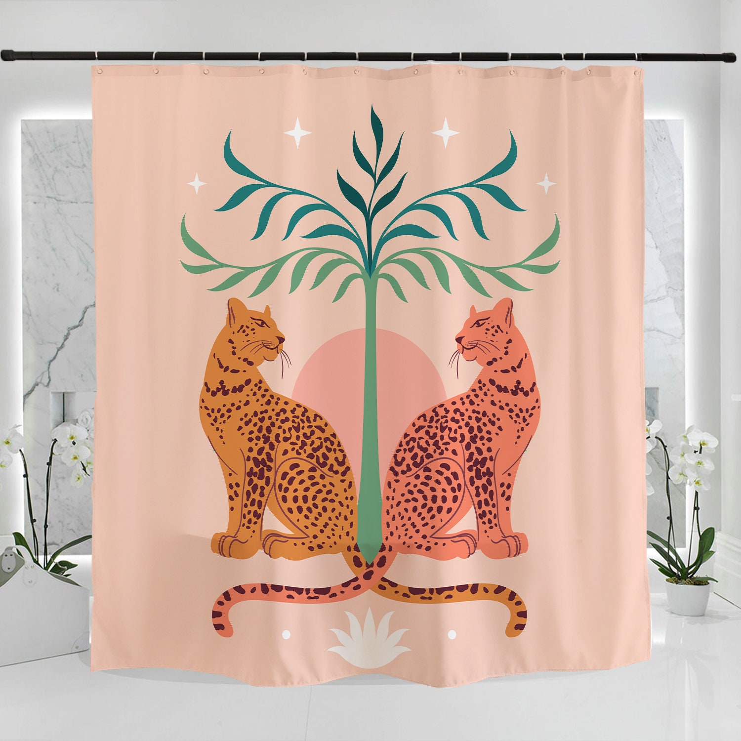 Pink Leopards Shower Curtain for Animal Lovers with Chic Home Decor