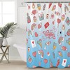 Pink Love Heart Blue Ombre Shower Curtain With Cartoon Print For A Lighthearted Ambience