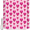 Pink Love Heart Floral Texture Shower Curtain - LB Valentine's Day Bathroom Accessories