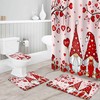Pink Love Heart Tree Red Roses Waterproof Shower Curtain for Valentine's Day