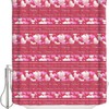 Pink Love Heart Valentine's Day Shower Curtain - LB Pink Love Heart Text Lines Bathroom Decor