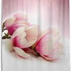 Pink Magnolia Flower Fabric Bathroom Shower Curtain - Elegant Waterproof Bath Curtain by Ethel Ernest