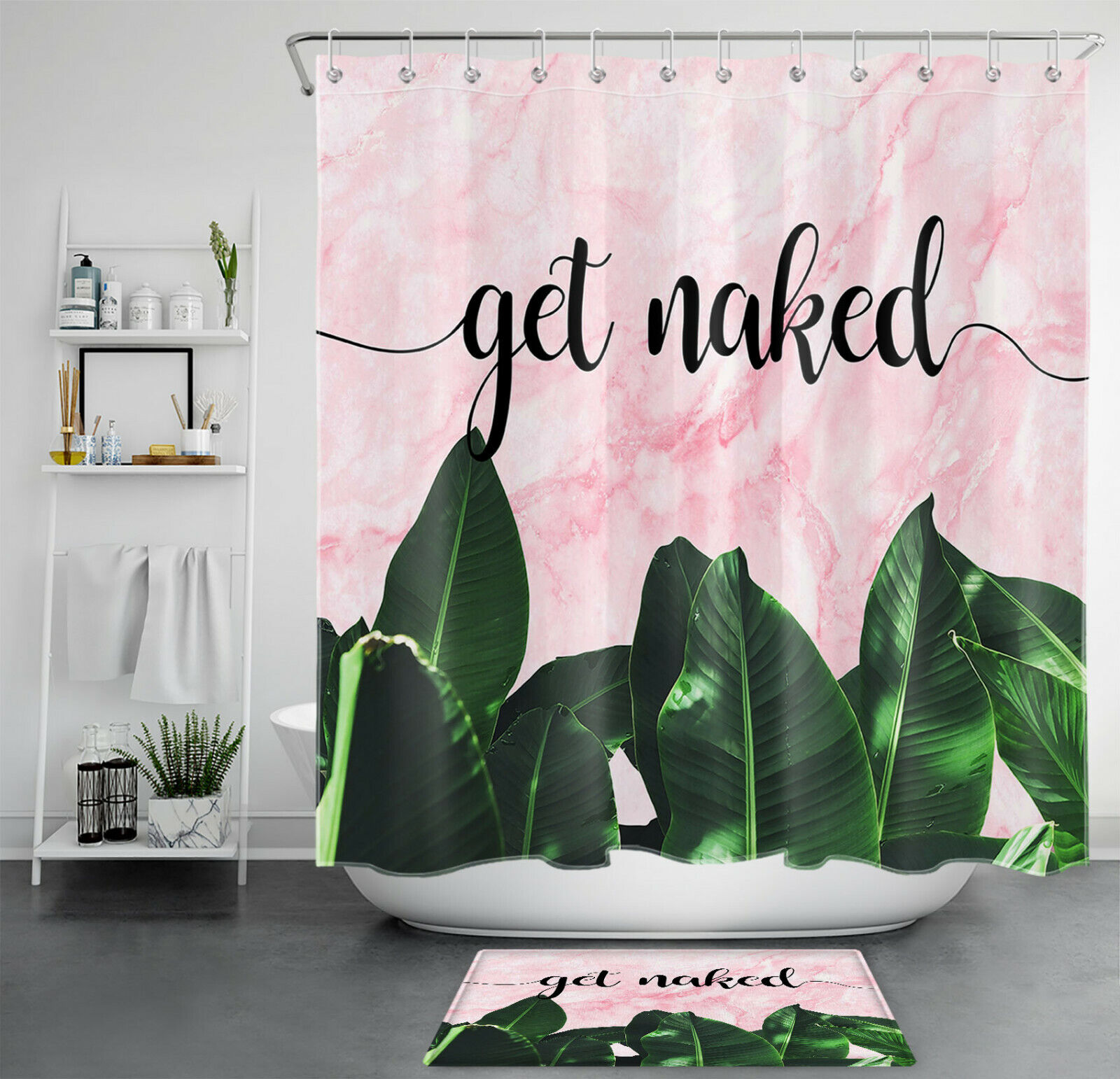 Pink Marble Texture Shower Curtain - Trendy Bathroom Decor