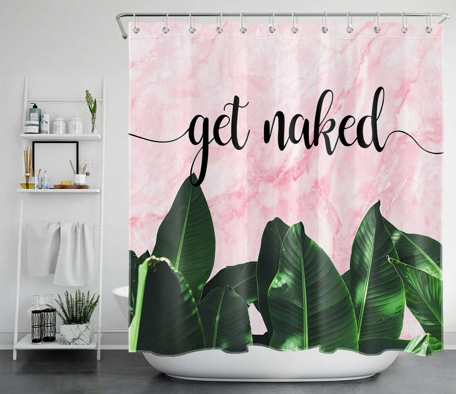 Pink Marble Texture Shower Curtain - Trendy Bathroom Decor