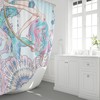 Pink Mermaid Print Shower Curtain for Girls Bathroom Beach Decor