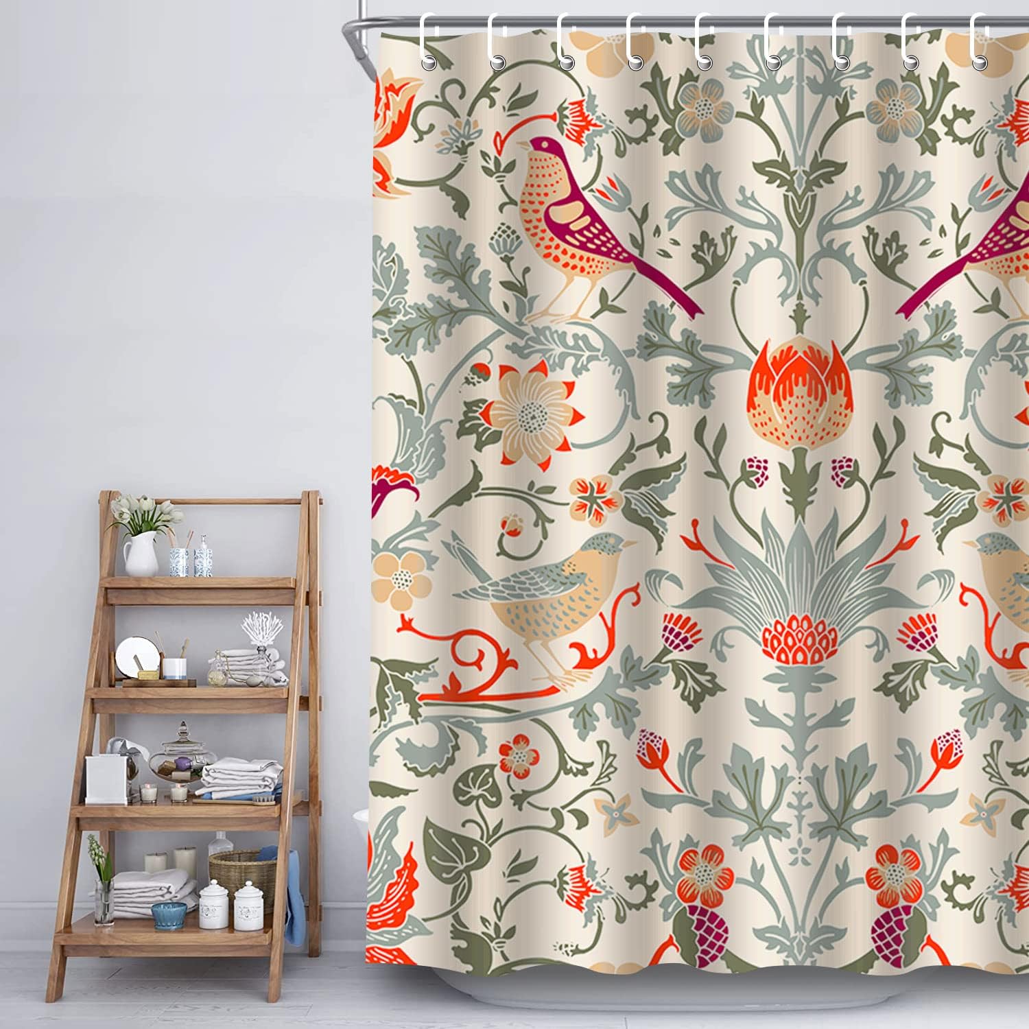 Pink Mexican Garden Art Floral Best Shower Curtain For A Colorful Bathroom - Image 4
