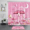 Pink Moon Fish, Jellyfish, and Mushroom Shower Curtain: Cute and Whimsical Bathroom Accessories for Adults and Kids