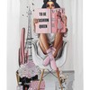 Pink Motivational Black Queen Girl Shower Curtain - Lovely And Bold Bathroom Decor