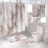 Pink Natural Marble Bohistar Shower Curtain, Gold And White Stone Texture For The Bathroom