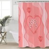Pink Ombre Love Heart Romantic Polyester Fabric Shower Curtain for Valentine's Day 