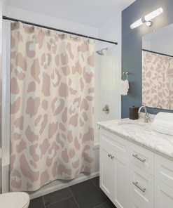 Pink Panther Print Shower Curtain - Pink Leopard Print Unique Design 