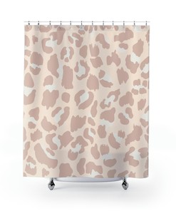 Pink Panther Print Shower Curtain - Pink Leopard Print Unique Design