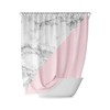 Pink Pastel Marble Shower Curtain, Abstract and Geometric Design for Bathroom