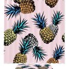 Pink Pattern Pineapples Shower Curtain for Bathroom Decor 