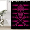 Pink Pirate Flag Shower Curtain for a Cute and Colorful Bathroom