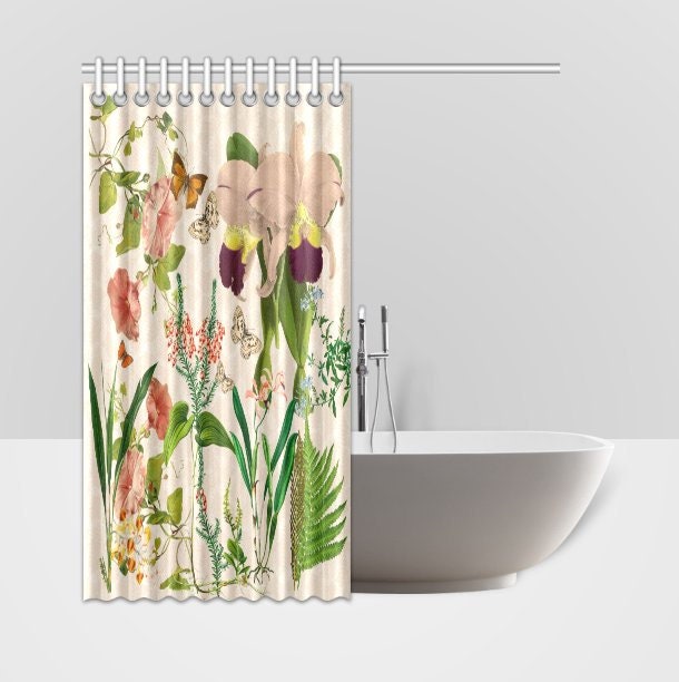 Pink Purple Orchards Floral Collage Shower Curtain For A Vintage Bathroom - Image 2