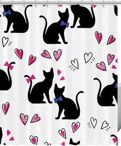 Pink Purple Rose Flower Fabric Shower Curtain for Bathroom Decor