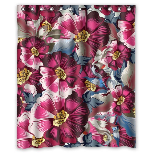 Pink Rose Boho Shower Curtain With Custom Name, Floral Bathroom Decor - Image 2