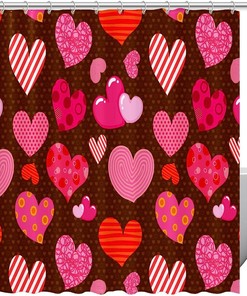 Pink Rose Flower Floral Fabric Shower Curtain for Bathroom Decor