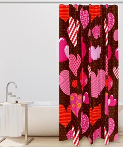 Pink Rose Flower Floral Fabric Shower Curtain for Bathroom Decor