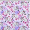 Pink Roses and Unicorn Pattern Fabric Shower Curtain for Bathroom Decor