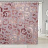 Pink Sequin Cheetah Print Shower Curtain For Glamorous Bathroom Decor.