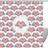 Pink Shower Curtain with Flying Hearts for a Lovely Bathroom