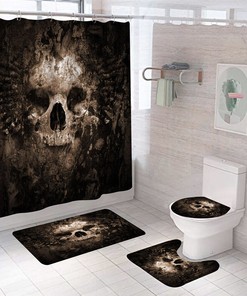 Pink Skull Fabric Shower Curtain - Romantic Skull Bathroom Decor